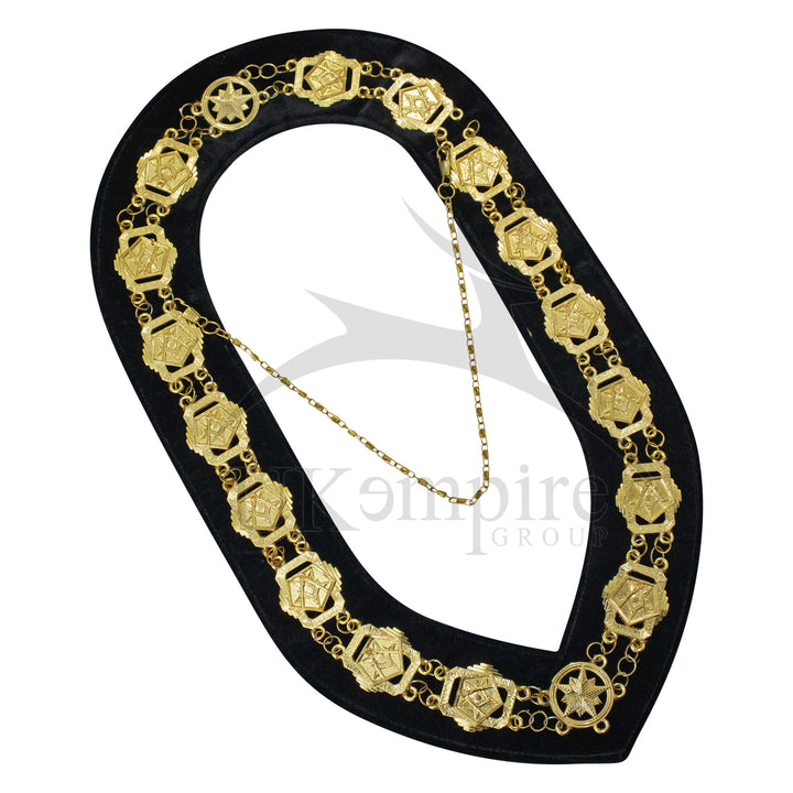 Masonic OES Eastern Star Patron Chain Collar Gold