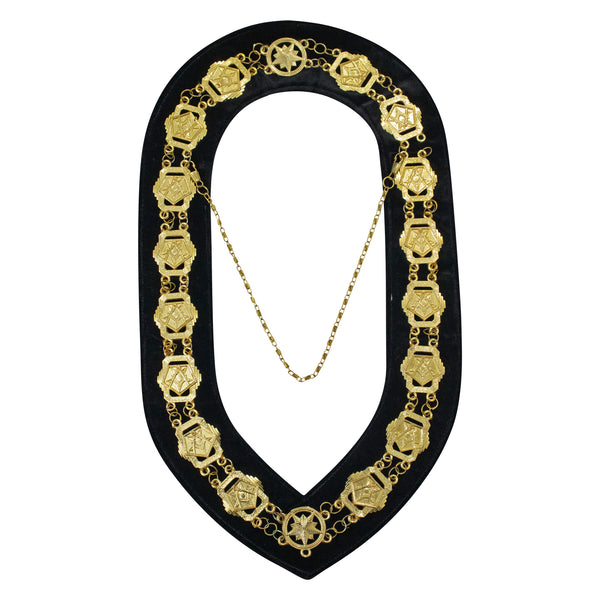 Masonic OES Eastern Star Patron Chain Collar Gold