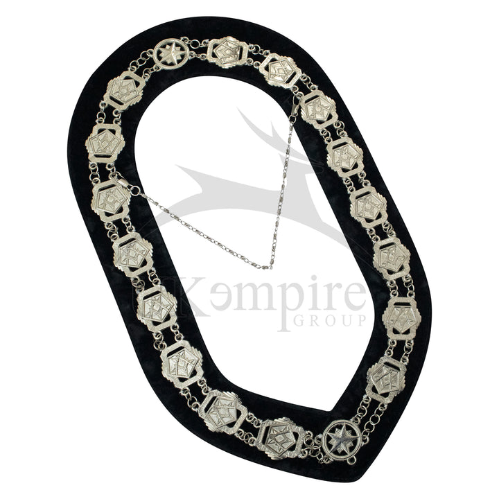 Masonic OES Eastern Star Patron Chain Collar Silver