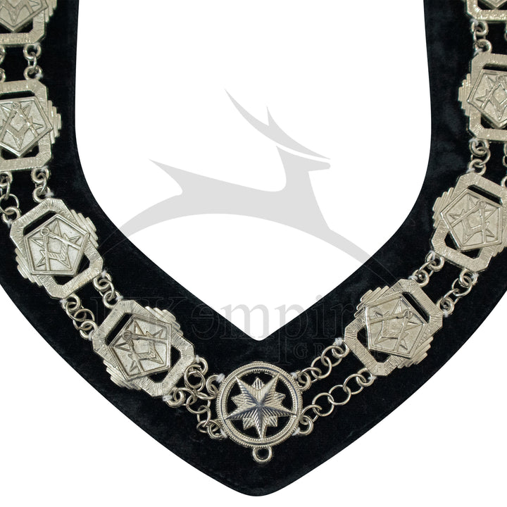 Masonic OES Eastern Star Patron Chain Collar Silver