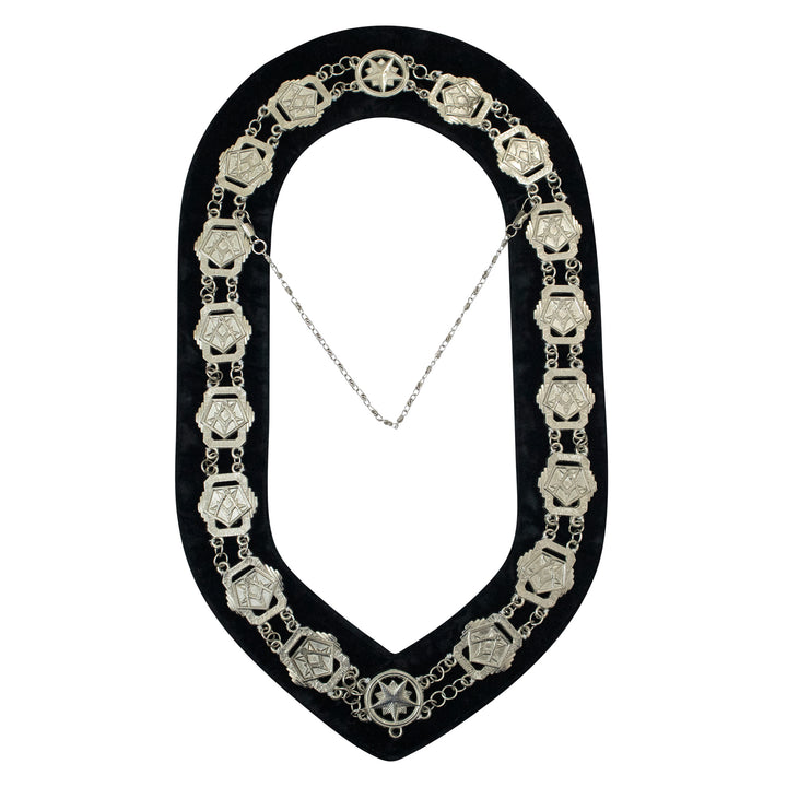 Masonic OES Eastern Star Patron Chain Collar Silver