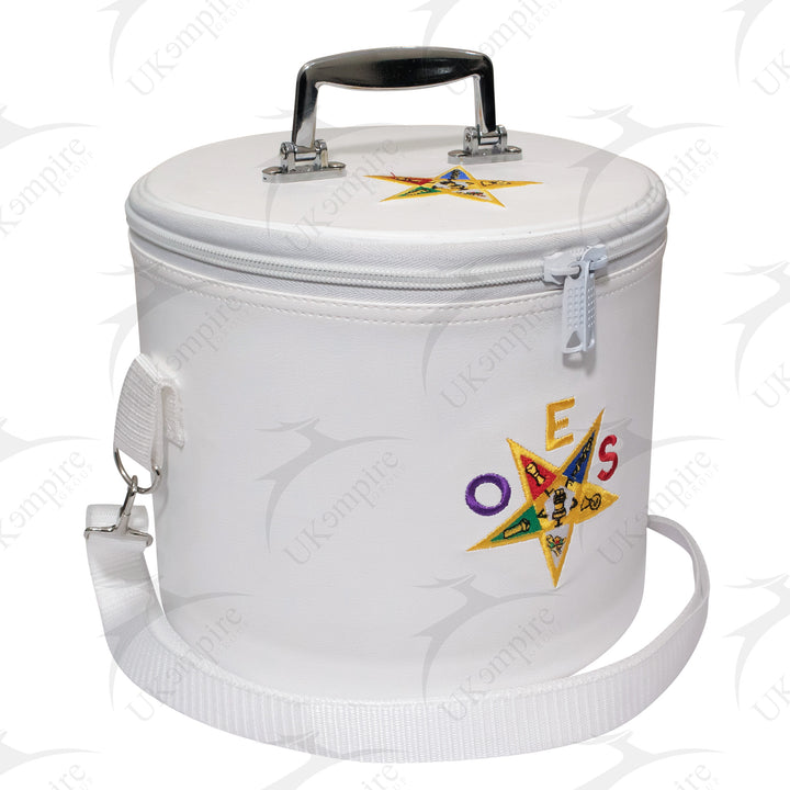 Premium OES Fez Hat Case White Dual Emblems – Machine  Embroidered 1