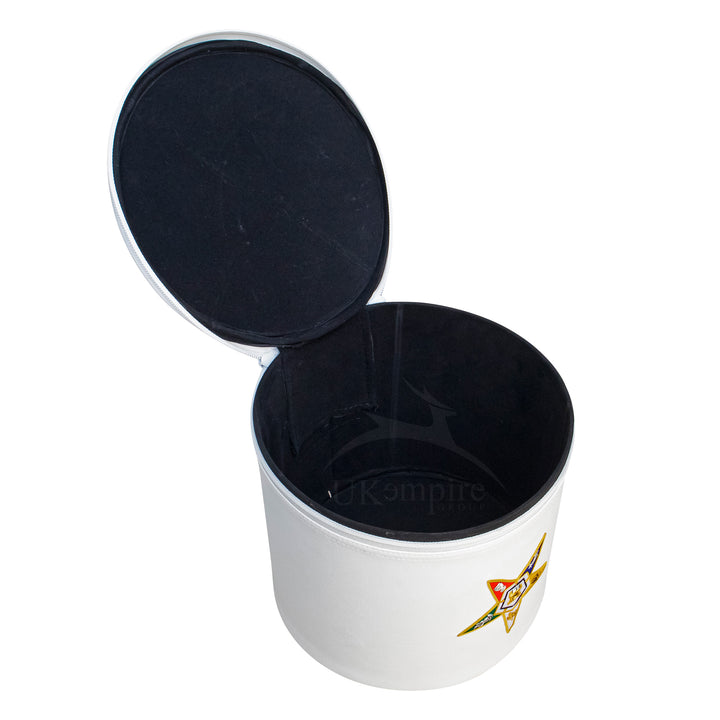 Premium OES Fez Hat Case White – Hand Embroidered Emblem 2