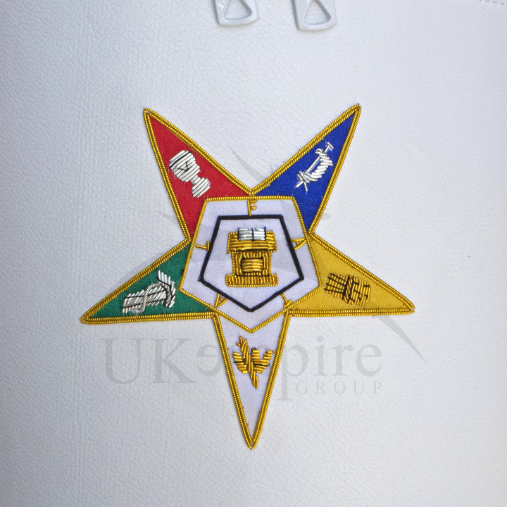 Premium OES Fez Hat Case White – Hand Embroidered Emblem 3