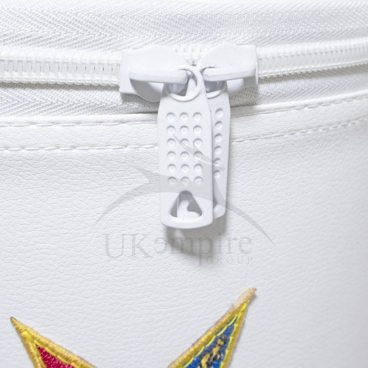 Premium OES Fez Hat Case White – Machine Embroidered Emblem 4