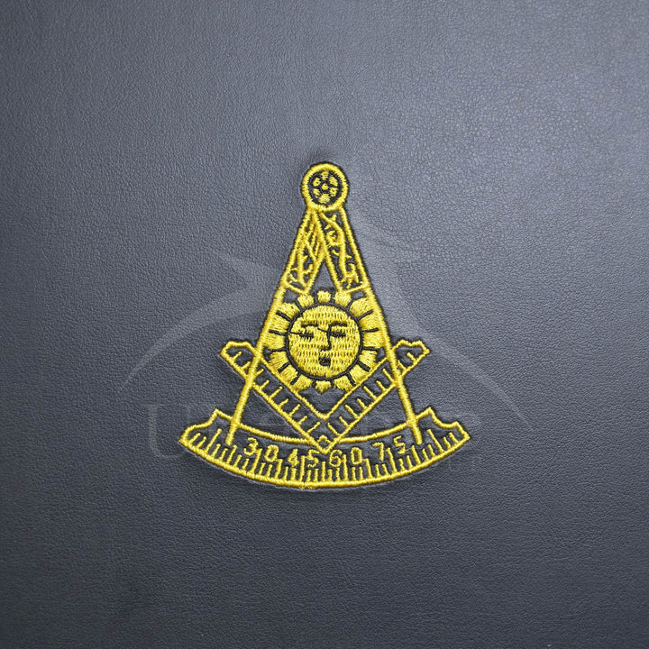 Masonic Past Master Apron Case Black Leather Double Handle – Gold Embroidery