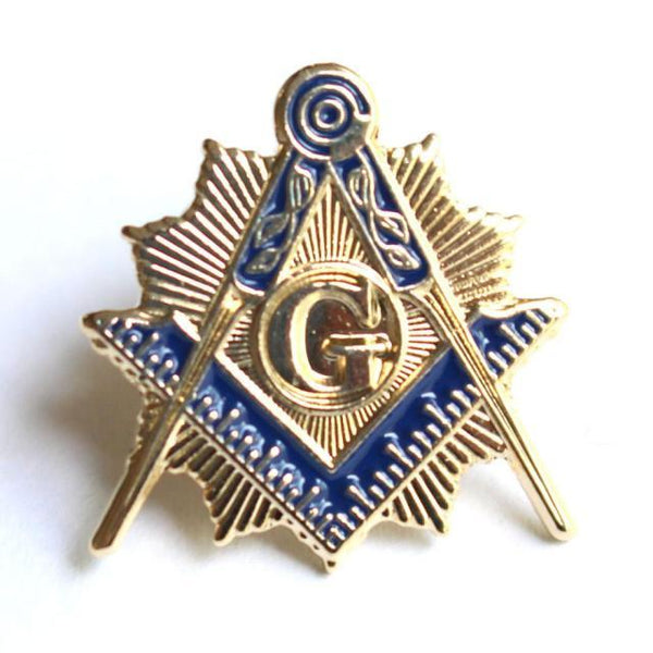 Master Mason Blue Lodge Lapel Pin - Gold & Blue Material