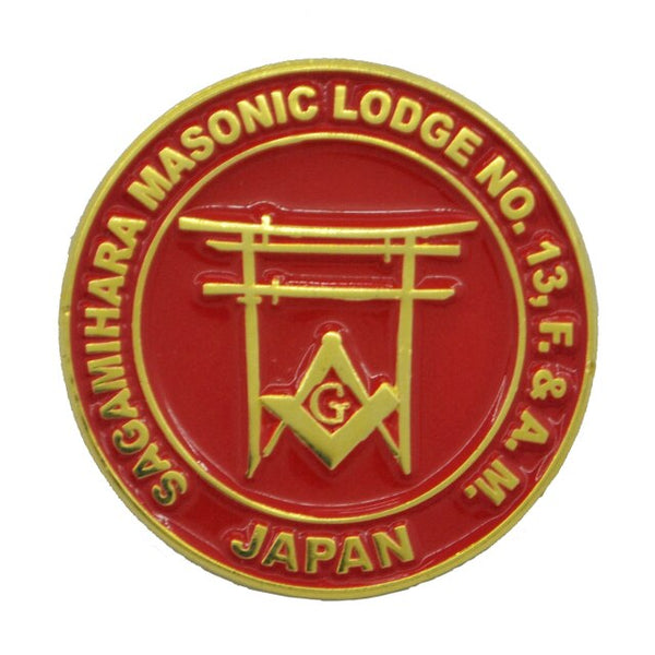 Master Mason, Grand Master Lapel Pin - Variety of Gold Plated Japan Shrine Torii - Bricks Masons