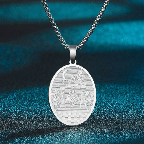 Master Mason Blue Lodge Necklace - Boaz And Jachin Pillars