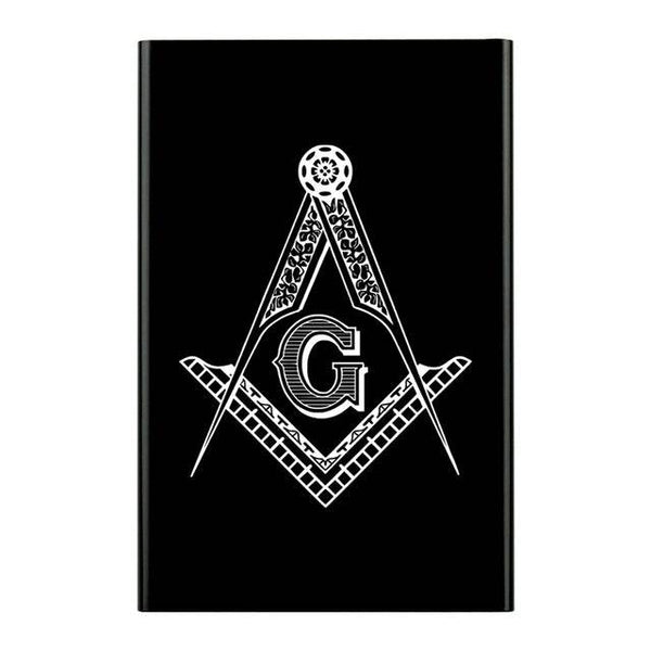 Master Mason Blue Lodge Cigarette Case - Square and Compass G Automatic Sliding Metal