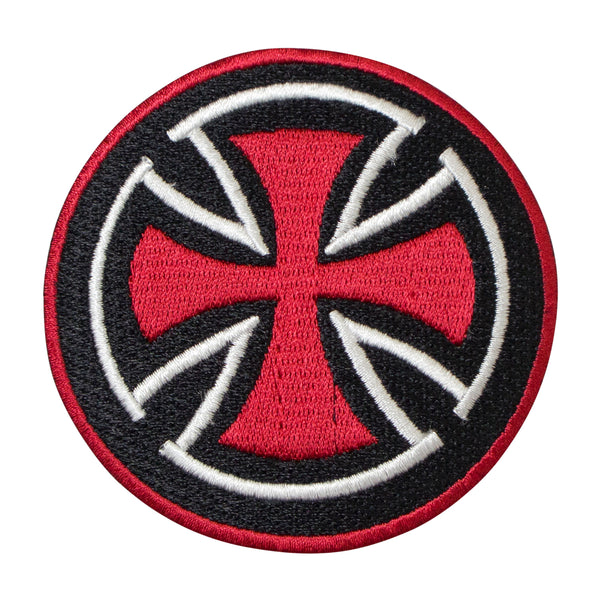 Premium Red Iron Cross Patch Punk/Skater Machine Embroidery – Iron-On Back