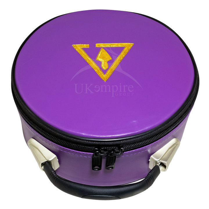 Cryptic Masons Crown Cap Case Purple (Hand Embroidered) R&S Trowel Emblem 1
