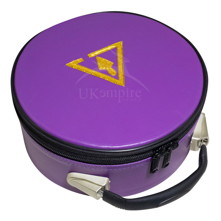 Cryptic Masons Crown Cap Case Purple (Hand Embroidered) R&S Trowel Emblem 2