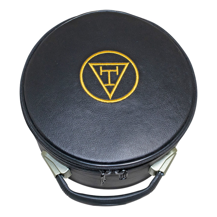 Masonic Royal Arch Crown Cap Case Black (Machine Embroidered) Gold Triple Tau 1