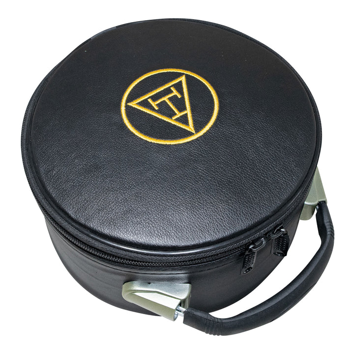 Masonic Royal Arch Crown Cap Case Black (Machine Embroidered) Gold Triple Tau 2