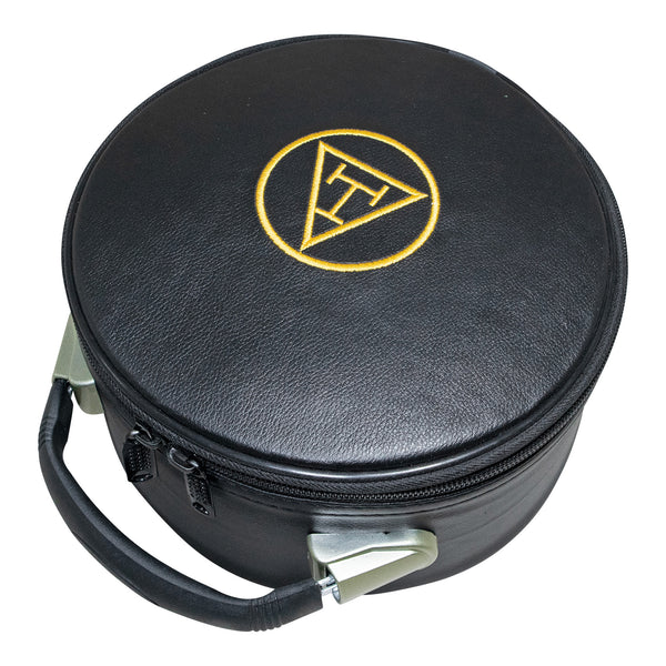 Masonic Royal Arch Crown Cap Case Black (Machine Embroidered) Gold Triple Tau