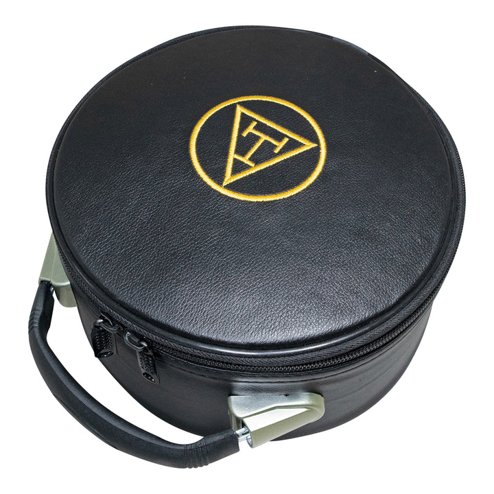 Masonic Royal Arch Crown Cap Case Black (Machine Embroidered) Gold Triple Tau