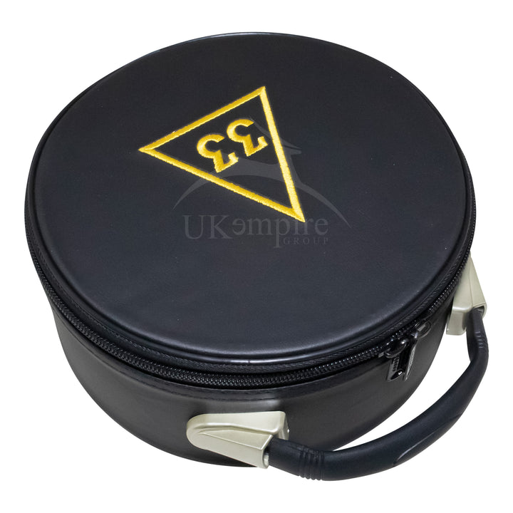 Masonic Scottish Rite 33 Degree Crown Cap Case Black – Machine Embroidered 2