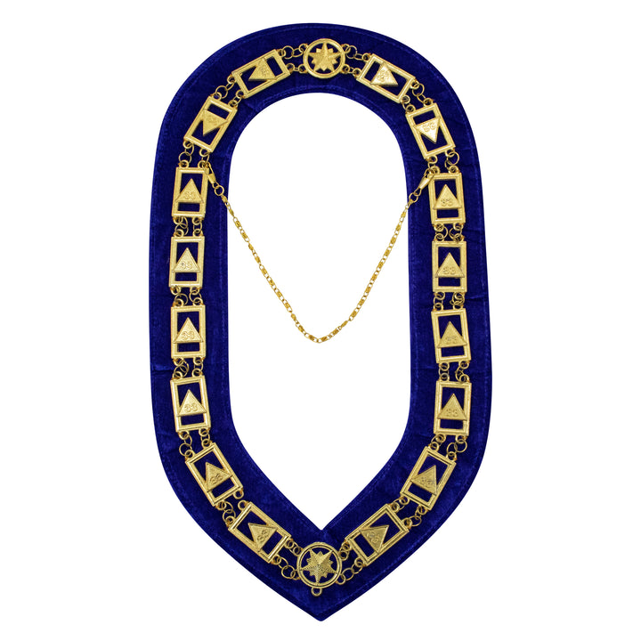 Scottish Rite 33rd Degree Chain Collar Triangle Blue Velvet