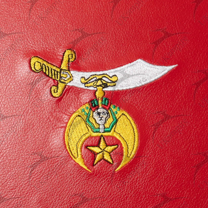 Masonic Shriner Crown Cap Case Red, Machine Embroidered Emblemv 3