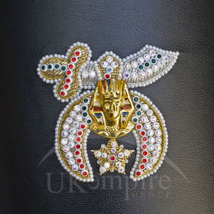 Premium Shriner Fez Hat Case Black – Rhinestones Hand Embroidered 2