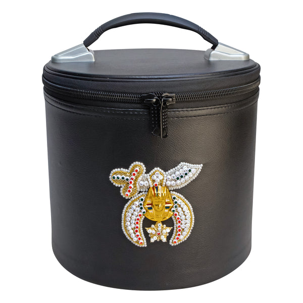 Premium Shriner Fez Hat Case Black – Rhinestones Hand Embroidered