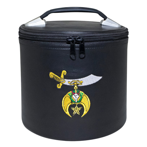 Shriner Fez Hat Case Black – Machine Embroidered Emblem