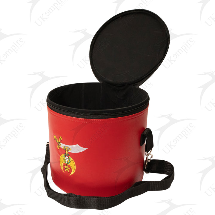Premium Shriner Fez Hat Case Red Dual Emblems  – Shoulder Strap 4