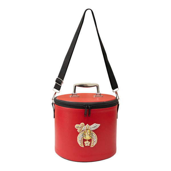 Premium Shriner Fez Hat Case Red – Rhinestones Hand Embroidered