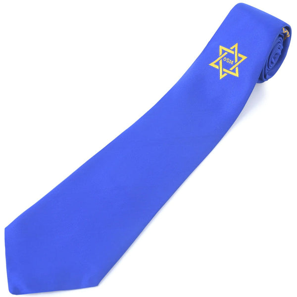 Order Of The Secret Monitor AMD Necktie - Blue & Gold Machine Embroidery