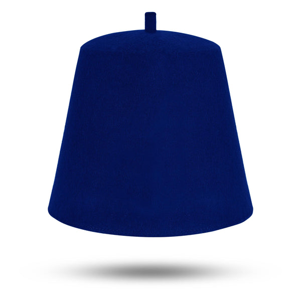 Masonic Plain Fez Hat - Blue Wool With Various Tassel Colors