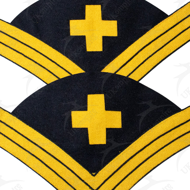 Indian War Period 1888 US Uniform Acting Hospital Steward Chevrons Cavalry Yellow Navy Blue Wool-2