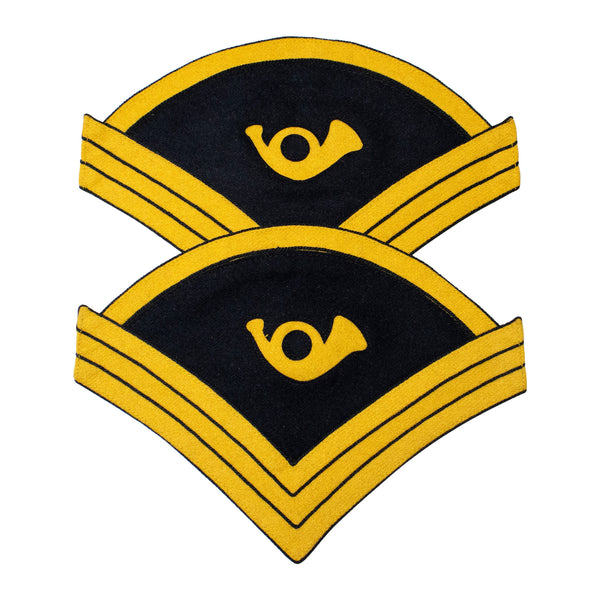 Indian War Period 1873 US Army Uniform Chief Trumpeter Chevrons, Cavalry Yellow Navy Blue Wool