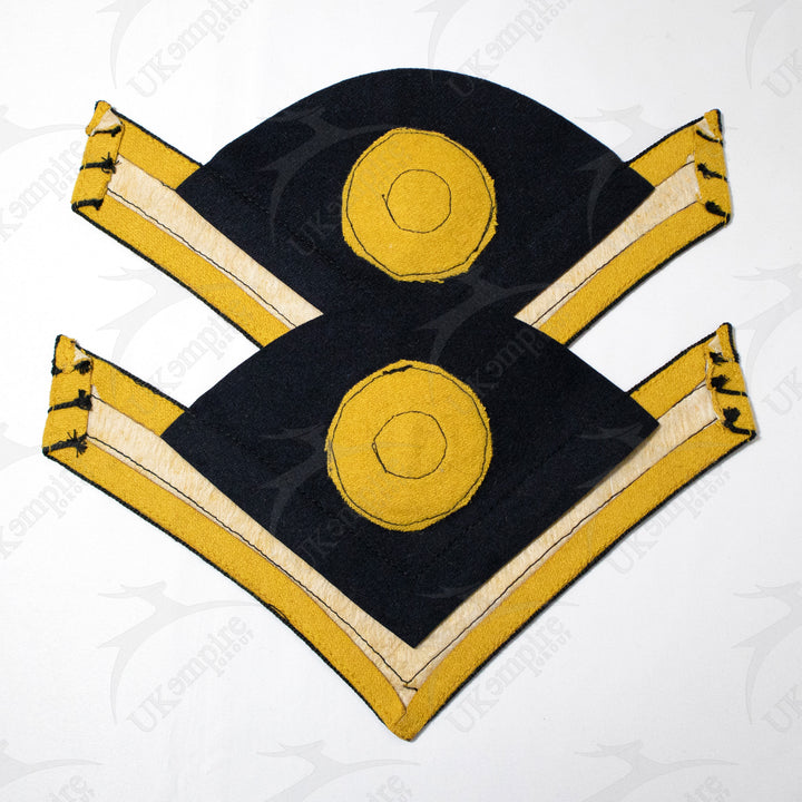 Indian War Period 1888 US Uniform Color Sergeant Chevrons Cavalry Yellow Navy Blue Wool-1