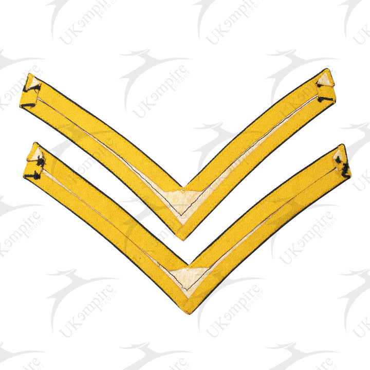 Indian War Period 1873 US Army Uniform Corporal Stripes Chevrons, Gold and Navy Blue-1