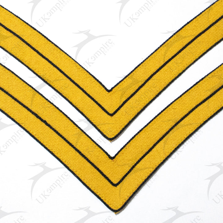 Indian War Period 1873 US Army Uniform Corporal Stripes Chevrons, Gold and Navy Blue-2