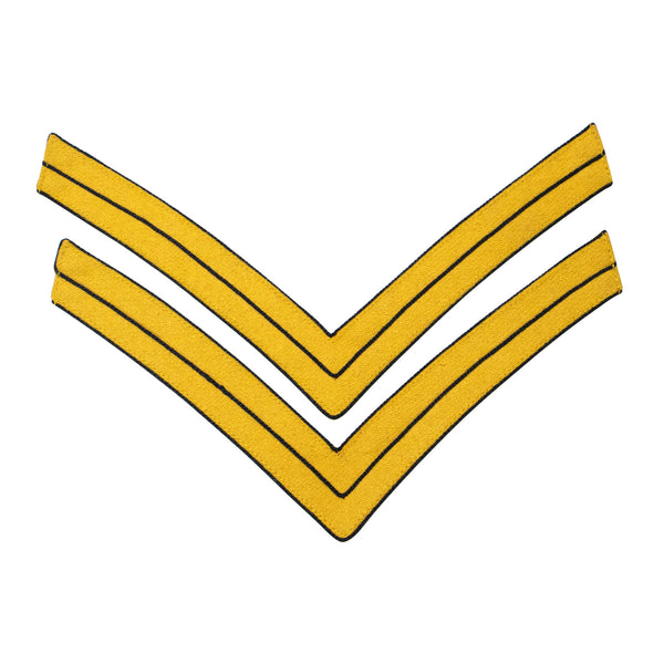 Indian War Period 1873 US Army Uniform Corporal Stripes Chevrons, Gold and Navy Blue