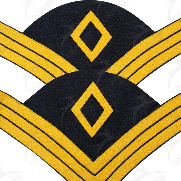 Indian War 1873 US Army Uniform First Sergeant Chevrons, Cavalry Yellow Navy Blue Wool-2