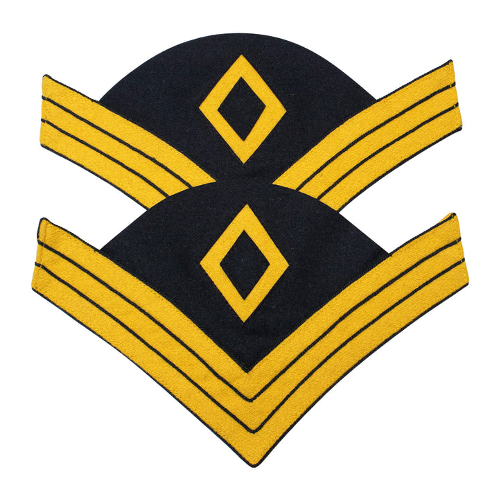 Indian War 1873 US Army Uniform First Sergeant Chevrons, Cavalry Yellow Navy Blue Wool