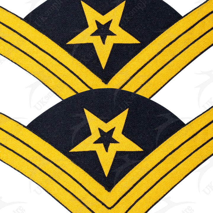 Indian War Period 1872 US Army Uniform Ordnance Sergeant Chevrons, Cavalry Yellow Navy Blue Wool-2