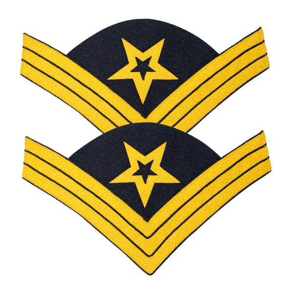 Indian War Period 1872 US Army Uniform Ordnance Sergeant Chevrons, Cavalry Yellow Navy Blue Wool