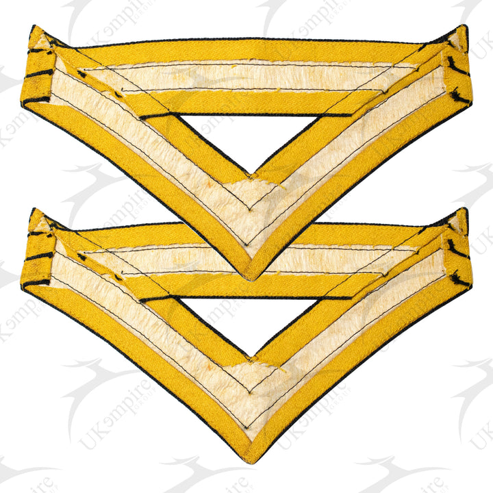 Indian War Period 1887 US Uniform Quartermaster Sergeant Stripes Chevrons Cavalry Yellow Navy Blue Wool-1