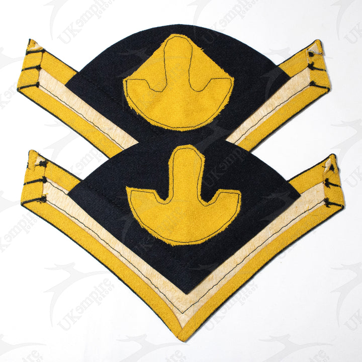 Indian War Period 1872 US Army Uniform Saddler Sergeant Chevrons, Cavalry Yellow Navy Blue Wool-1