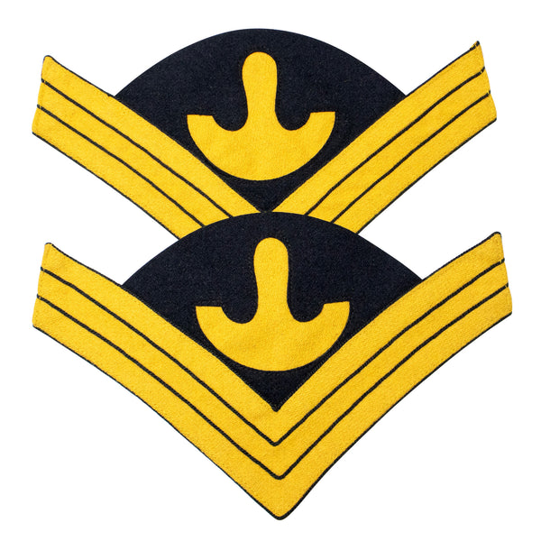 Indian War Period 1872 US Army Uniform Saddler Sergeant Chevrons, Cavalry Yellow Navy Blue Wool