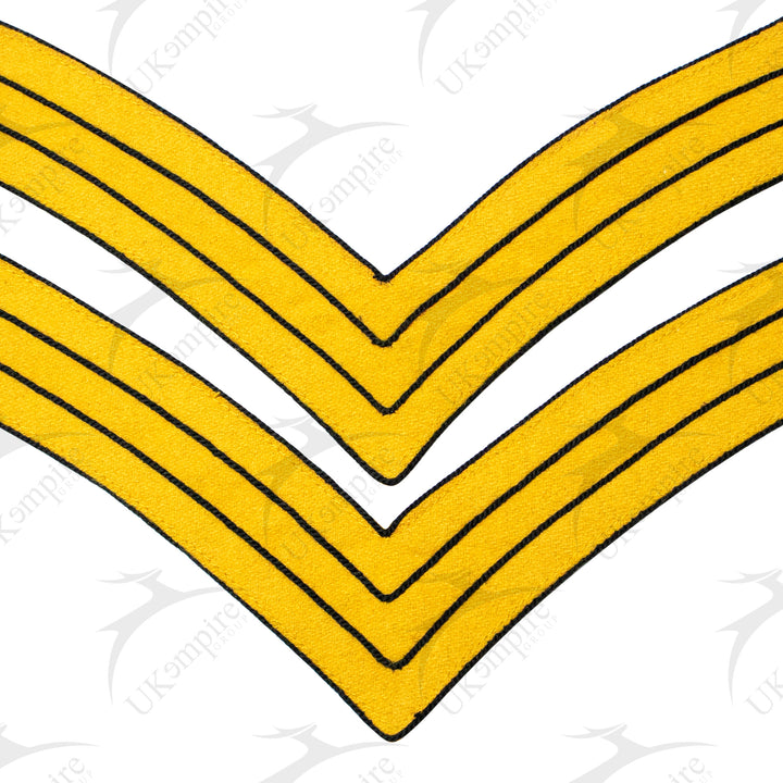 Indian War 1873 US Army Uniform Sergeant Stripes Chevrons, Cavalry Yellow Navy Blue Wool-2