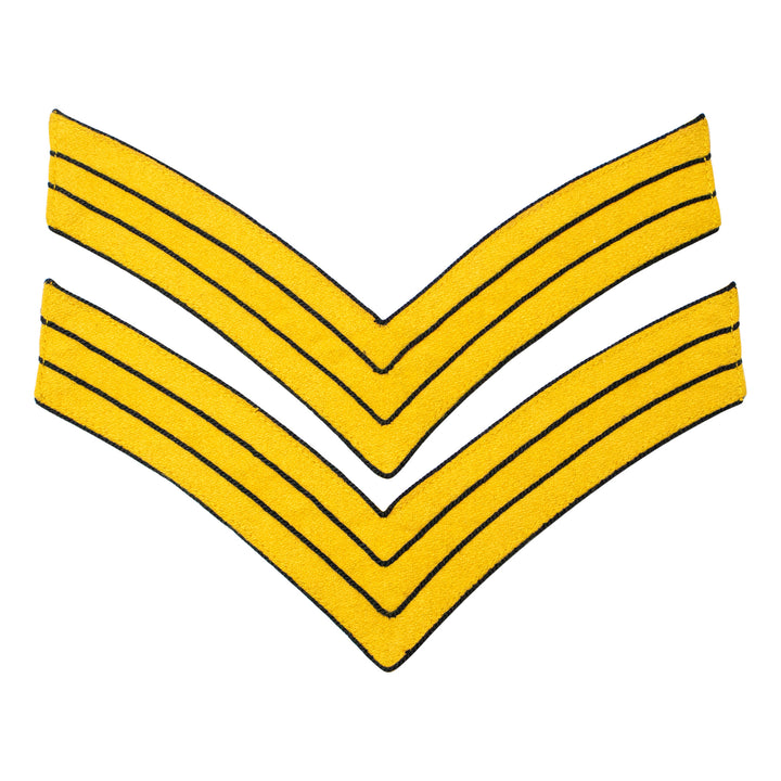 Indian War 1873 US Army Uniform Sergeant Stripes Chevrons, Cavalry Yellow Navy Blue Wool